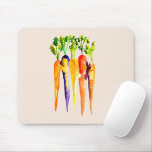 Cute carrots watercolor art mouse pad