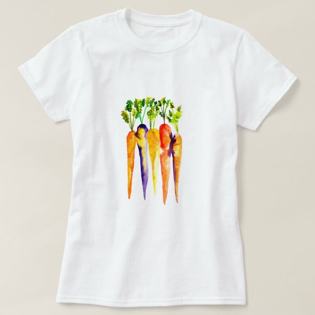 Cute carrots watercolor art T-Shirt (Design Front)