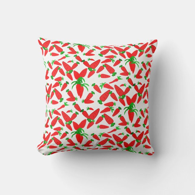 Cute Carrots Yummy Throw Pillow Cushion (Front)
