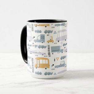 Cute Cars in Traffic Pattern Mug