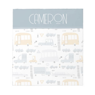 Cute Cars in Traffic Pattern Notepad