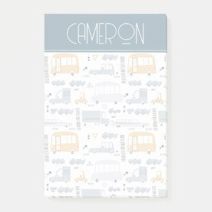 Cute Cars in Traffic Pattern Post-it Notes