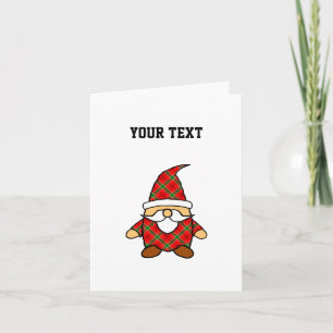 Cute Carton Gnome Plaid Pattern Drawing Invitation