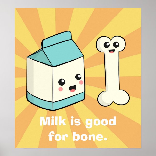 Cute Cartoon about Milk and Bone Poster (Front)