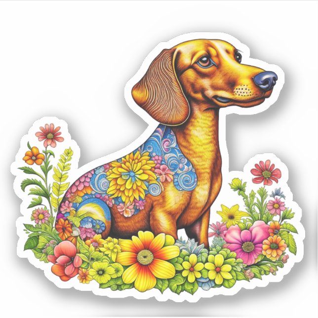 Cute Cartoon AI Dachshund Dog (Front)