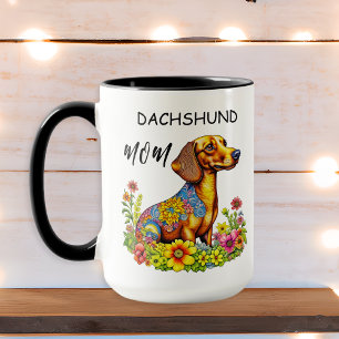 Cute Cartoon AI Dachshund Mum Mug