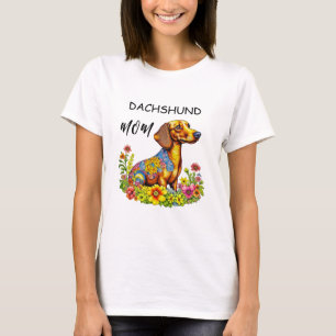 Cute Cartoon AI Dachshund Mum T-Shirt