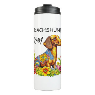 Cute Cartoon AI Dachshund Mum Thermal Tumbler