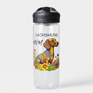 Cute Cartoon AI Dachshund Mum Water Bottle