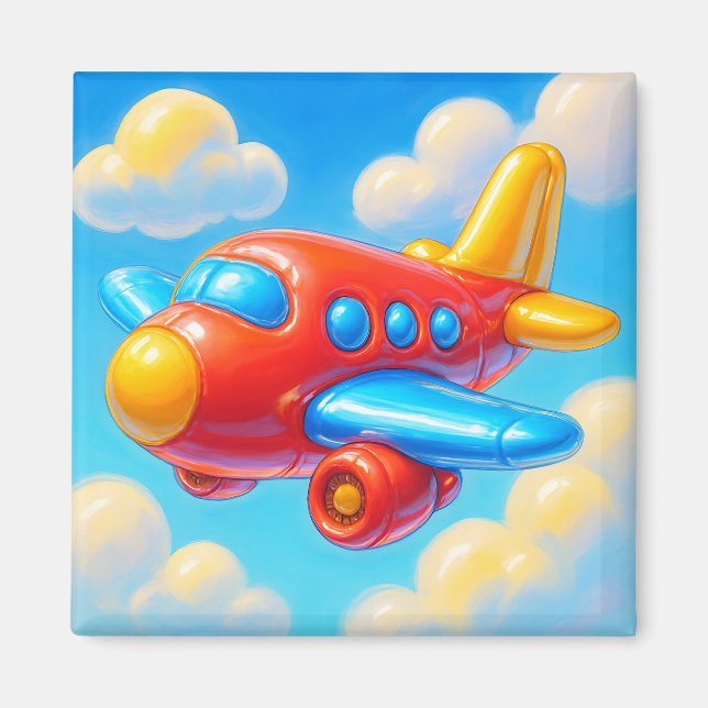 Cute Cartoon Airplane Magnet (Front)