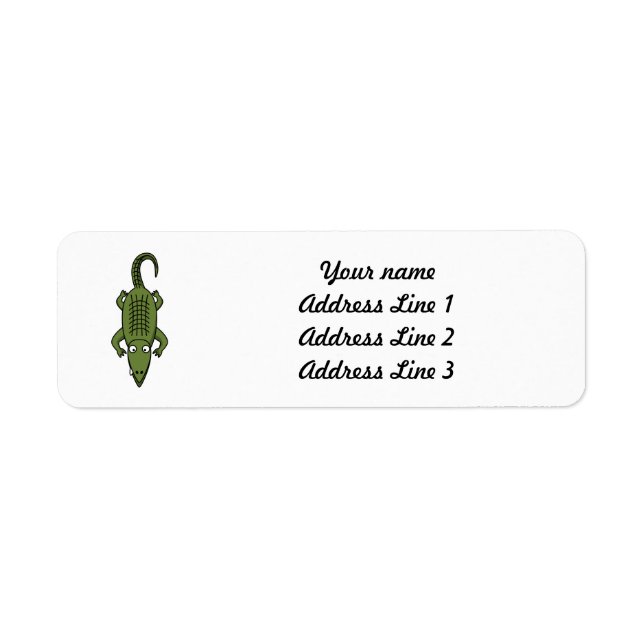 Cute Cartoon Alligator Return Address Label (Front)