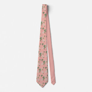 Cute cartoon Alpaca with cactuses design Tie