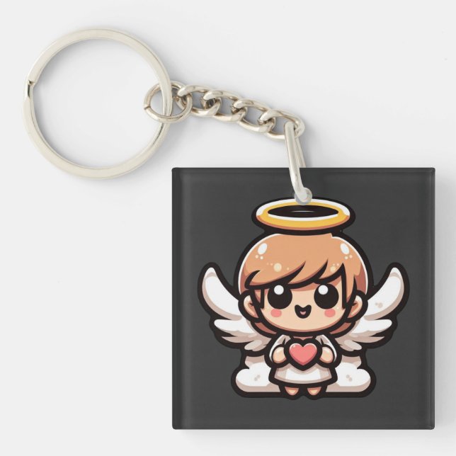 Cute Cartoon Angel Key Ring (Front)