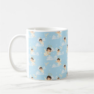 Cute Cartoon Angels And Doves Seamless Pattern Coffee Mug