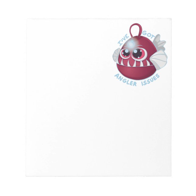 Cute Cartoon Anglerfish with Text Notepad (Front)