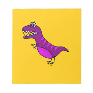 Cute cartoon angry purple dinosaur notepad
