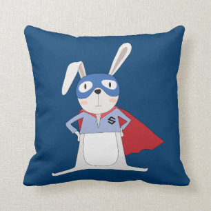 Cute Cartoon Animals Bunny Rabbit Super Hero Cushion