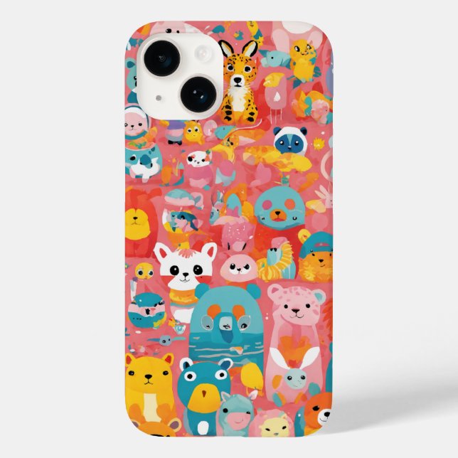 Cute Cartoon Animals Case-Mate iPhone Case (Back)