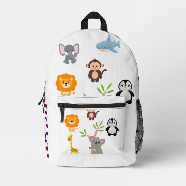 Cute Cartoon Animals Kids' Backpack  (Front)