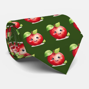 Cute cartoon apple tiled pattern tie