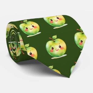 Cute cartoon apple tiled pattern tie