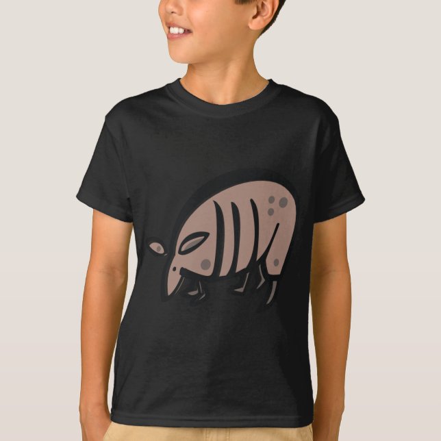 Cute Cartoon Armadillo T-Shirt (Front)