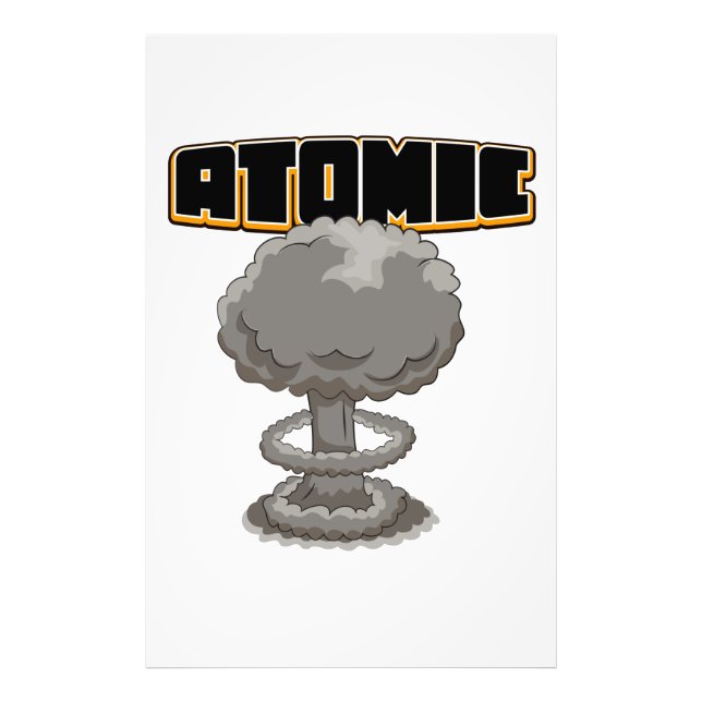 Cute cartoon atomic mushroom cloud photo print (Front)
