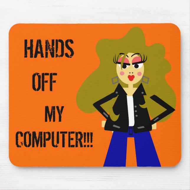 Cute Cartoon Attitude Girl Mousepad (Front)