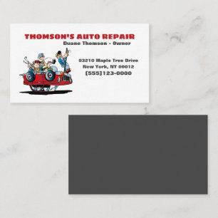 Cute Cartoon Automotive Mechanic Auto Business Card