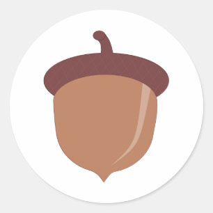 Cute Cartoon Autumn Acorn Classic Round Sticker