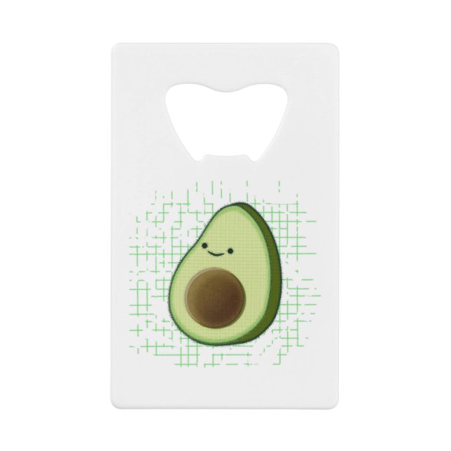 Cute Cartoon Avocado On Distressed Background (Front)
