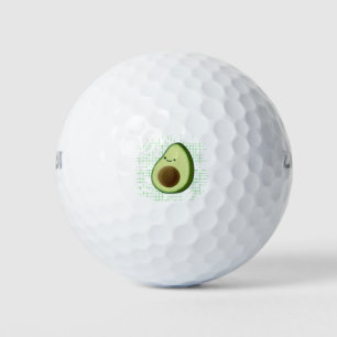 Cute Cartoon Avocado On Distressed Background Golf Balls