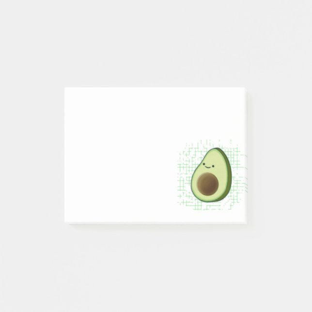 Cute Cartoon Avocado On Distressed Background Post-it Notes (Front)