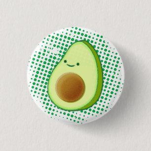 Cute Cartoon Avocado On Distressed Vortex 3 Cm Round Badge