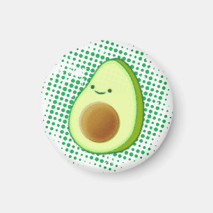 Cute Cartoon Avocado On Distressed Vortex Magnet