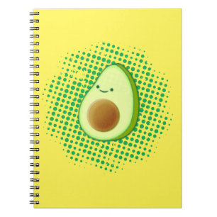 Cute Cartoon Avocado On Distressed Vortex Notebook