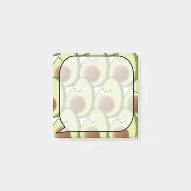 Cute Cartoon Avocado Pattern Custom Post-it Notes (Front)