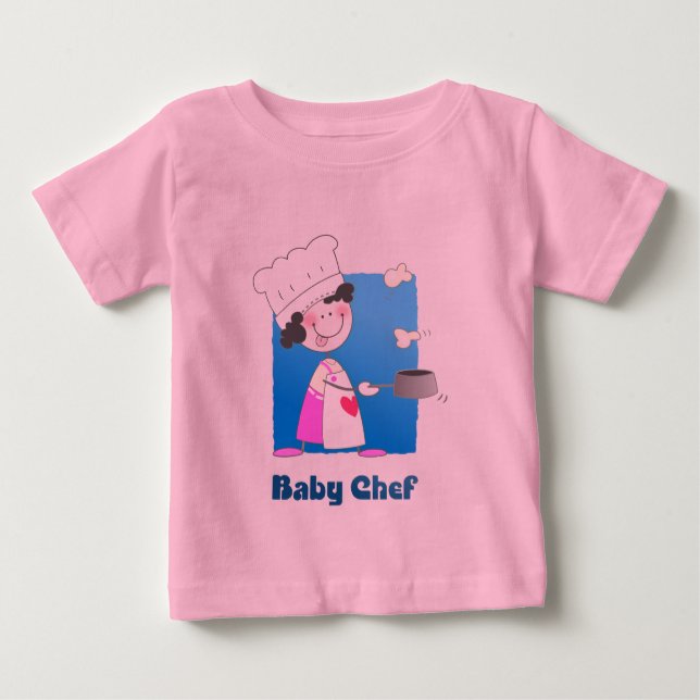 Cute Cartoon Baby Chef Baby T-Shirt (Front)