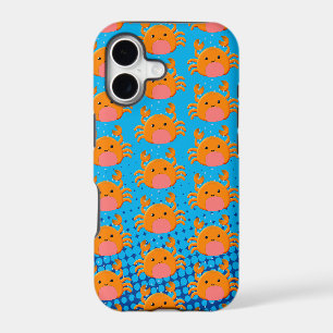 Cute Cartoon Baby Crab Blue Ocean