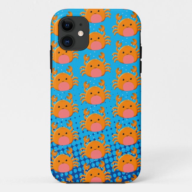 Cute Cartoon Baby Crab Blue Ocean Case-Mate iPhone Case (Back)
