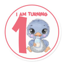 Cute Cartoon Baby Emu Birthday