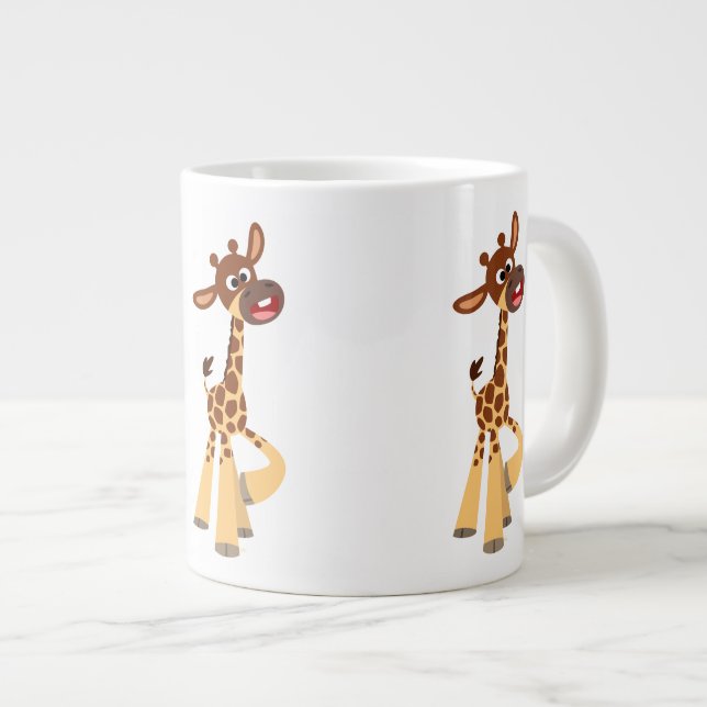 Cute Cartoon Baby Giraffe Jumbo Mug (Front Right)