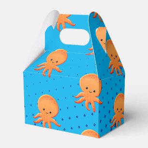 Cute Cartoon Baby Octopus Blue Ocean Favour Box
