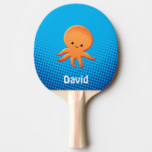 Cute Cartoon Baby Octopus Blue Ocean Ping Pong Paddle