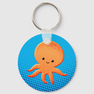 Cute Cartoon Baby Octopus Key Ring