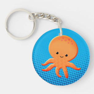 Cute Cartoon Baby Octopus Key Ring
