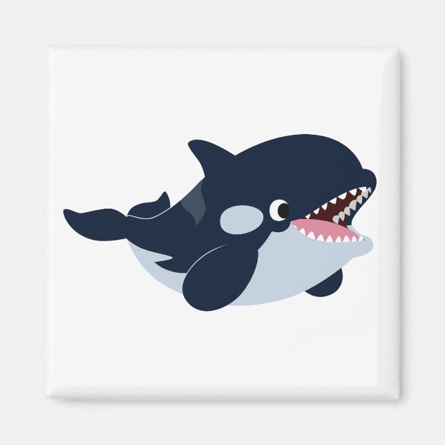 Cute Cartoon Baby Orca Magnet (Front)