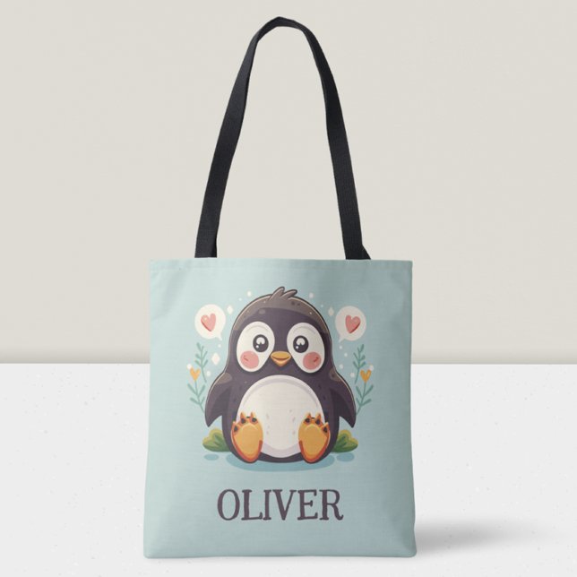 Cute Cartoon Baby Penguin Tote Bag (Creator Uploaded)