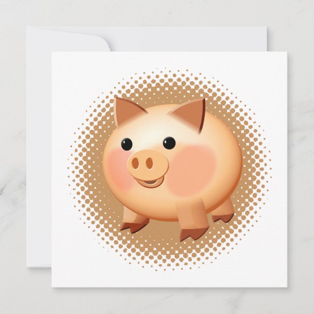 Cute Cartoon Baby Pig (Front)
