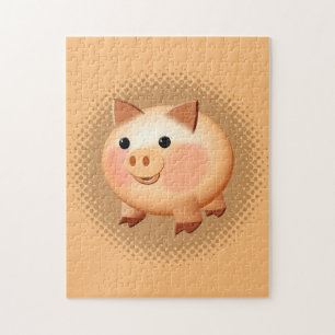 Cute Cartoon Baby Pig Ceramic Jigsaw Puzzle